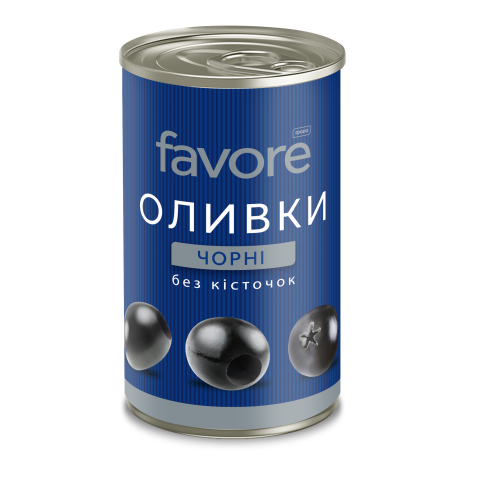 Оливки Favore чорні без кісточок