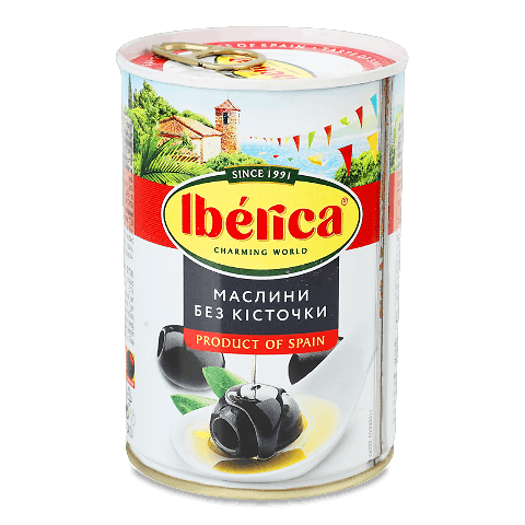 Маслини Iberica чорні великі без кісточки