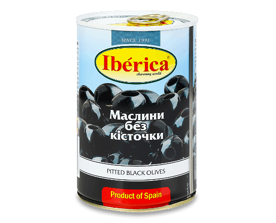 Маслини Iberica чорні великі без кісточки