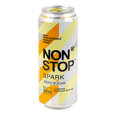 Напій енергетичний Non Stop Spark безалкольний без цукру з/б