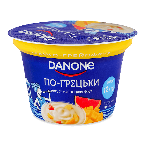 Йогурт Danone По-грецьки манго-грейпфрут 3,5% стакан