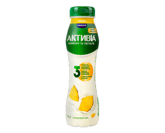 Біфідойогурт Активіа Ананас питний 1,2%