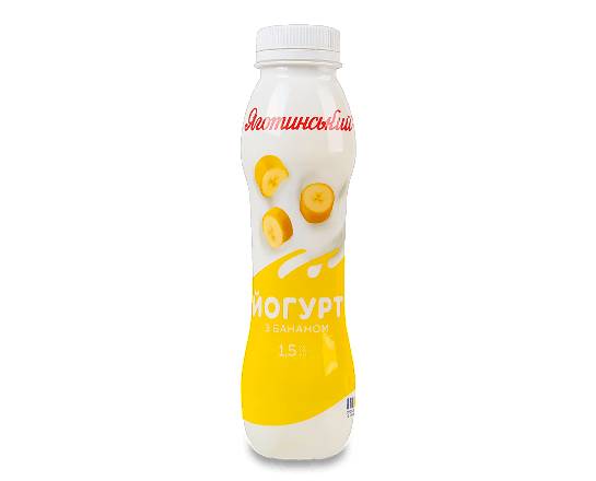 Йогурт Яготинський з бананом 1,5%, пляшка
