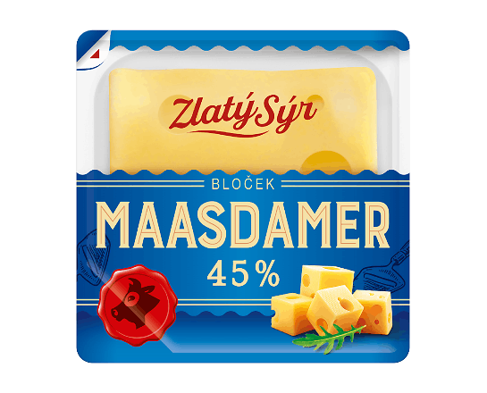 Сир Zlaty Syr Maasdamer напівтвердий 45%