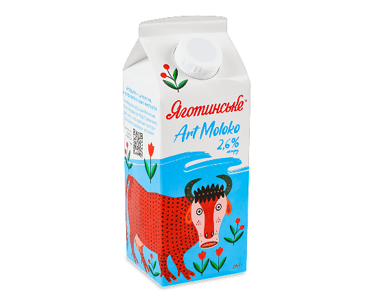 Молоко пастеризоване Яготинське Art moloko 2,6%
