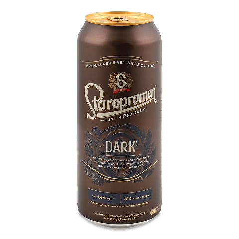 Пиво Staropramen Dark темне пастеризоване з/б
