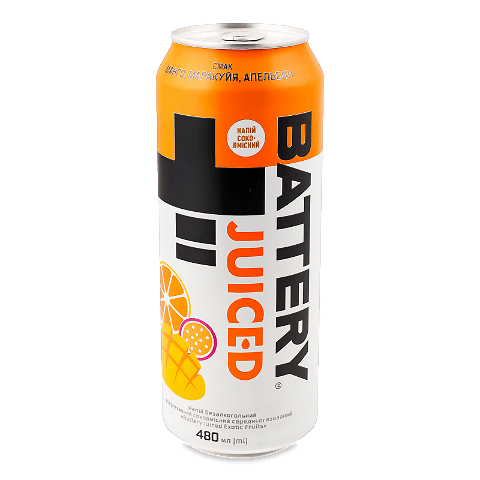 Напій енергетичний Battery Juiced Exotic fruits безалкогольний з/б
