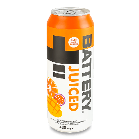 Напій енергетичний Battery Juiced Exotic fruits безалкогольний з/б