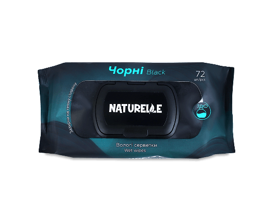 Серветки вологі Naturelle Classic універсал чорні