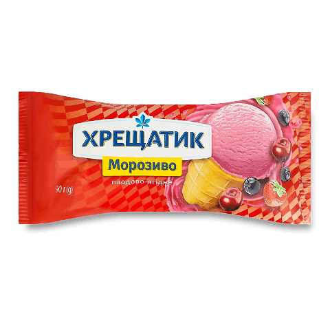 Морозиво Хрещатик Плодово-ягідне у вафельному стакані