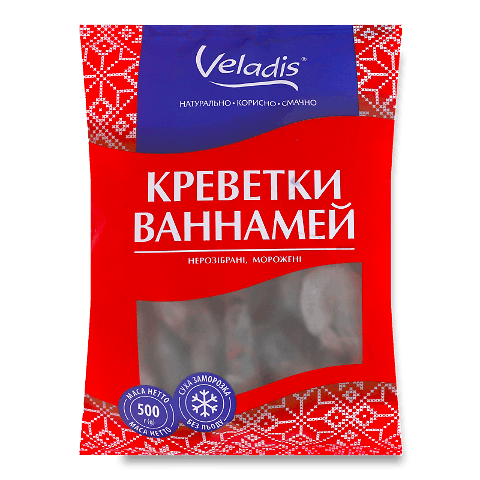 Креветки Veladis Ваннамей нерозібрані морожені