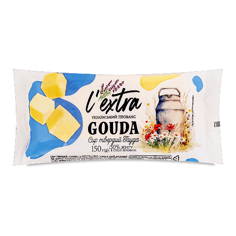 Сир L'extra Український прованс Гауда твердий 50%