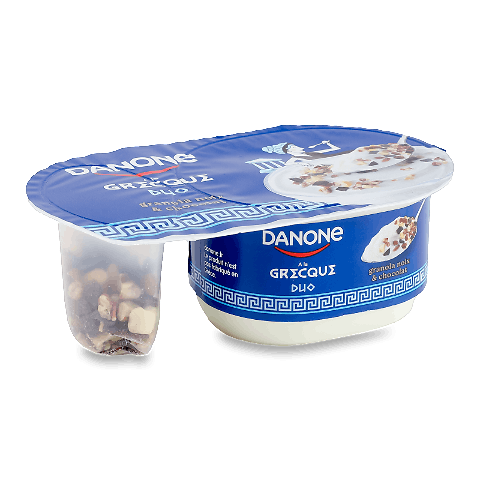 Йогурт Danone «По-грецьки» горіхи-бананові чипси-шоколад 7%