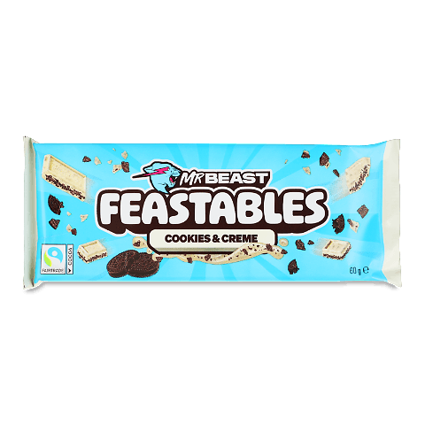 Шоколад білий Feastables печиво і крем