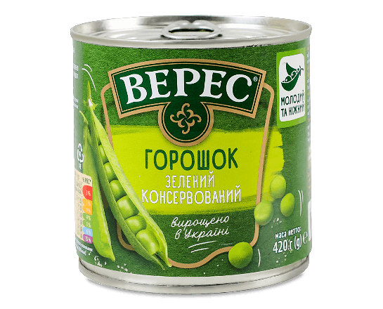 Горошок «Верес» зелений із мозкових сортів
