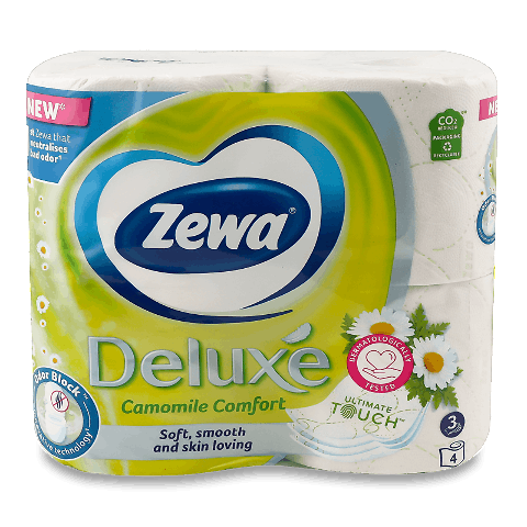 Папір туалетний Zewa Deluxe New «Ромашка» 3-шаровий