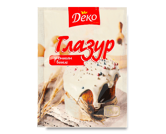 Суміш суха «Деко» десертна глазур зі смаком ванілі