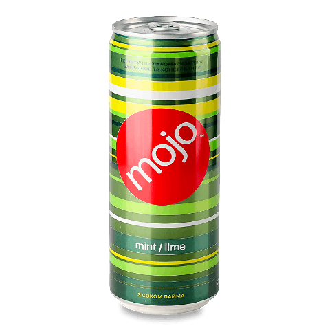 Напій Mojo М'ята-лайм безалкогольний сильногазований з/б, 0,33л