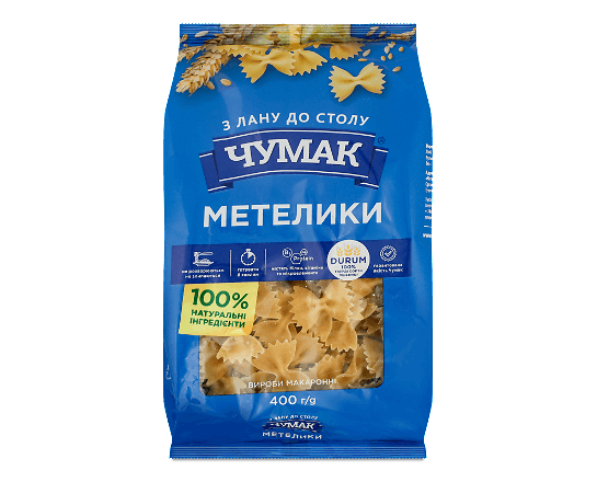 Вироби макаронні «Чумак» «Метелики»