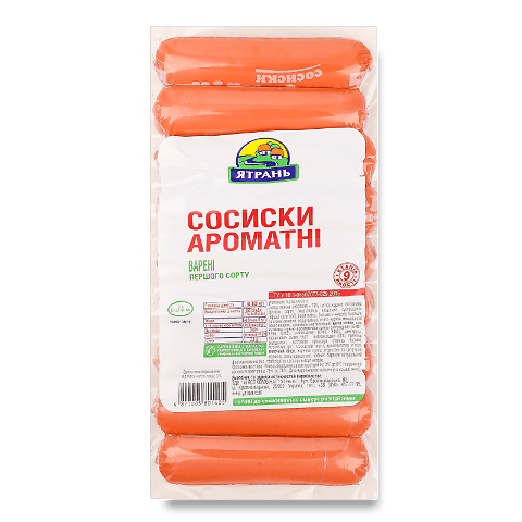 Сосиски «Ятрань» «Ароматні» варені 1 ґ п/а