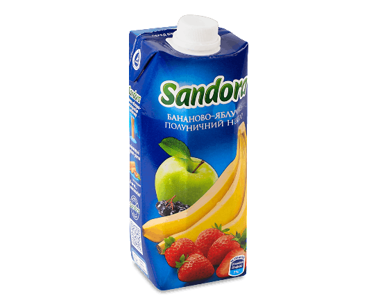 Нектар Sandora бананово-яблучно-полуничний