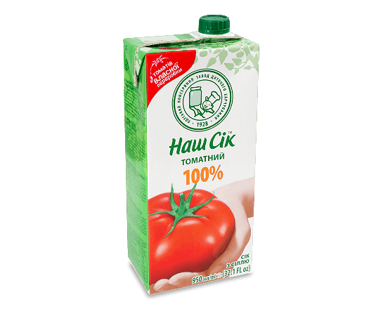 Сік «Наш Сік» томатний з м'якоттю