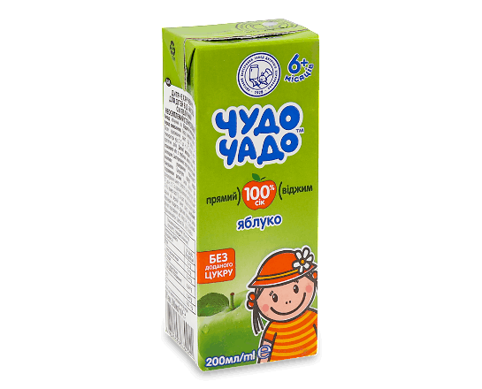 Сік «Чудо-Чадо» яблуко прямий віджим