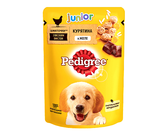 Корм для цуценят Pedigree з куркою та рисом в желе