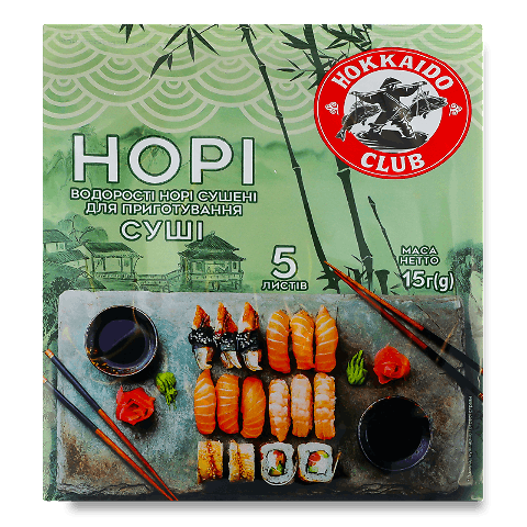 Водорості Hokkaido Club норі для приготування суші, 15г – купити в