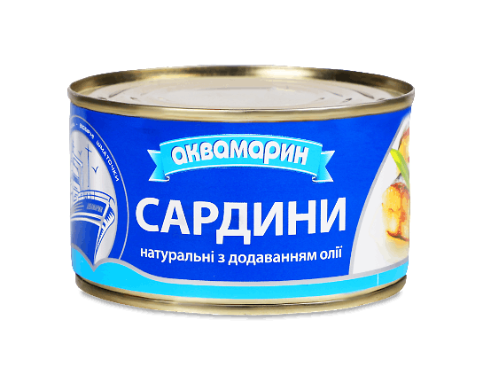 Сардини «Аквамарин» натуральні з добавленням олії
