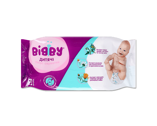 Серветки вологі Bibby дитячі