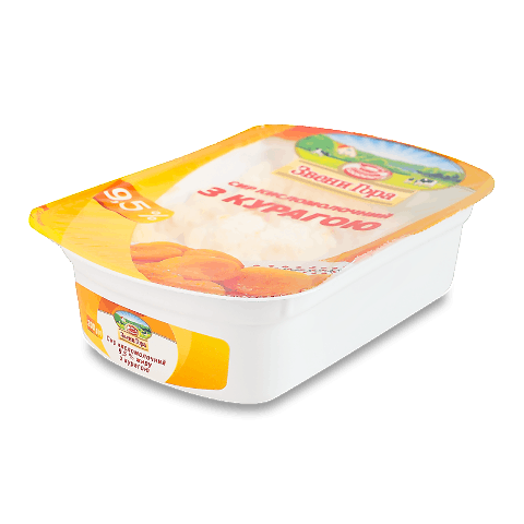 Сир кисломолочний «Звени Гора» з курагою 9,5%