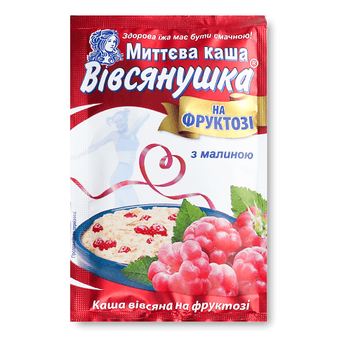 Каша «Вівсянушка» з фруктозою та малиною