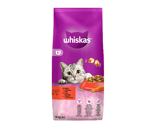 Корм для котів Whiskas з яловичиною сухий