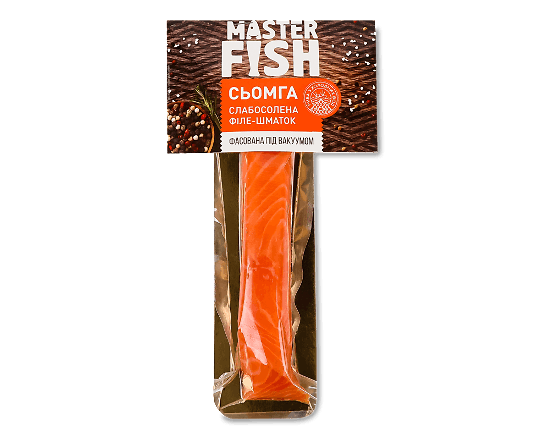 Сьомга Master Fish філе кусок с/с на шкурі в/у
