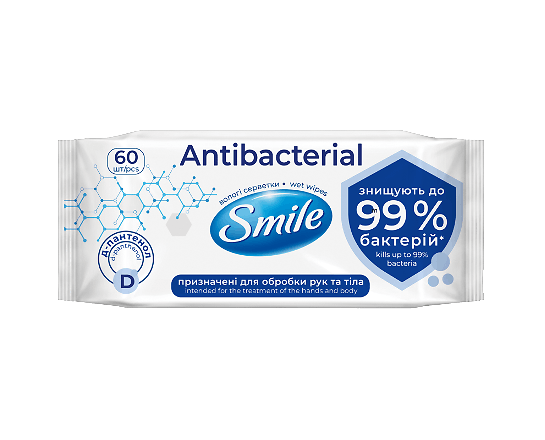 Серветка волога Smile Antibacterial з Д-пантенолом