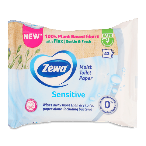 Папір туалетний вологий Zewa Pure
