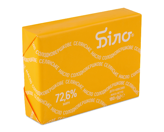 Масло солодковершкове Біло Селянське 72,6%