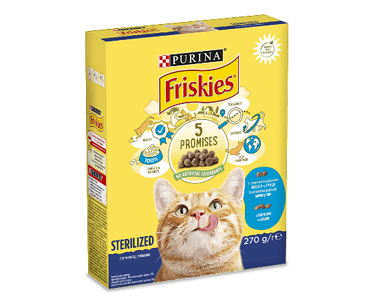 Корм для котів Friskies Sterilised з лососем сухий