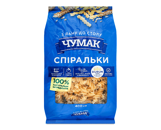 Вироби макаронні «Чумак» «Спіраль»