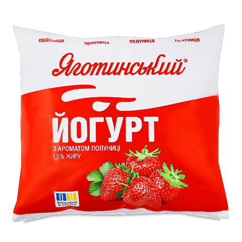 Йогурт Яготинський з ароматом полуниці 1,5% п/е