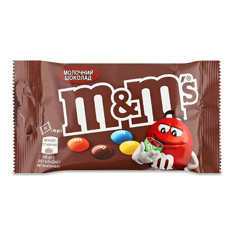 MASSES M＆M TYPE5 Sサイズ ① Шоколадне драже M&M's з молочним шоколадом, 45г – купити в