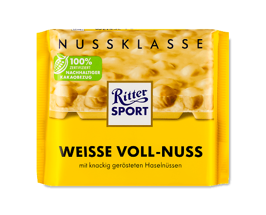 Шоколад білий Ritter Sport з цільними лісовими горіхами