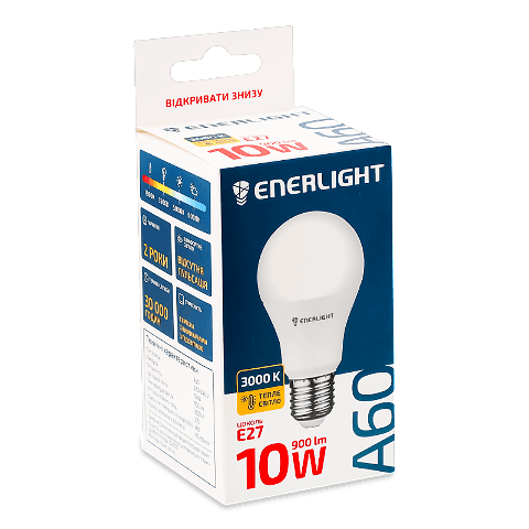 Лампа світлодіодна Enerlight A60 10 Вт 3000K E27