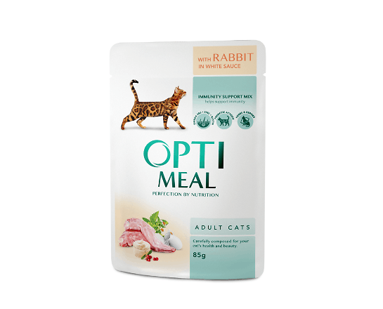 Корм для дорослих котів Optimeal з кроликом у білому соусі