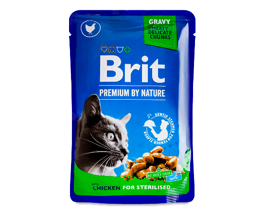 Корм для стерилізованих котів Brit Premium з куркою