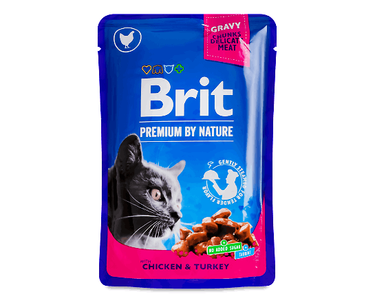 Корм для котів Brit «Преміум» з куркою та індичкою