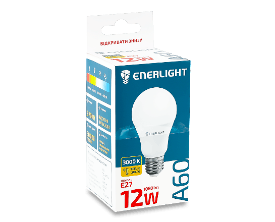 Лампа світлодіодна Enerlight A60 12 Вт 3000K E27