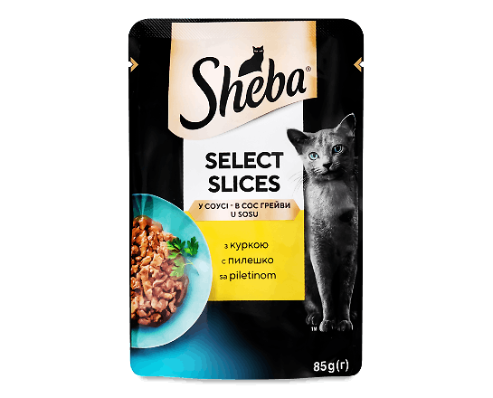Корм для котів Sheba Black&Gold з куркою в соусі