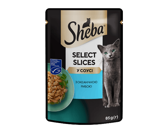 Корм для котів Sheba Black&Gold з океанічною рибою в соусі